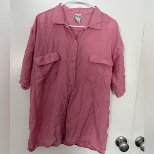 Casual Button Down Shirt in Pink